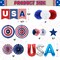 4th of July Decorations, 33PCS Memorial Day Decorations Set with Banner, USA Foil Balloons, Paper Fans, Star Streamer, Hanging Swirls, Pom Poms for Fourth of July Patriotic Red White and Blue